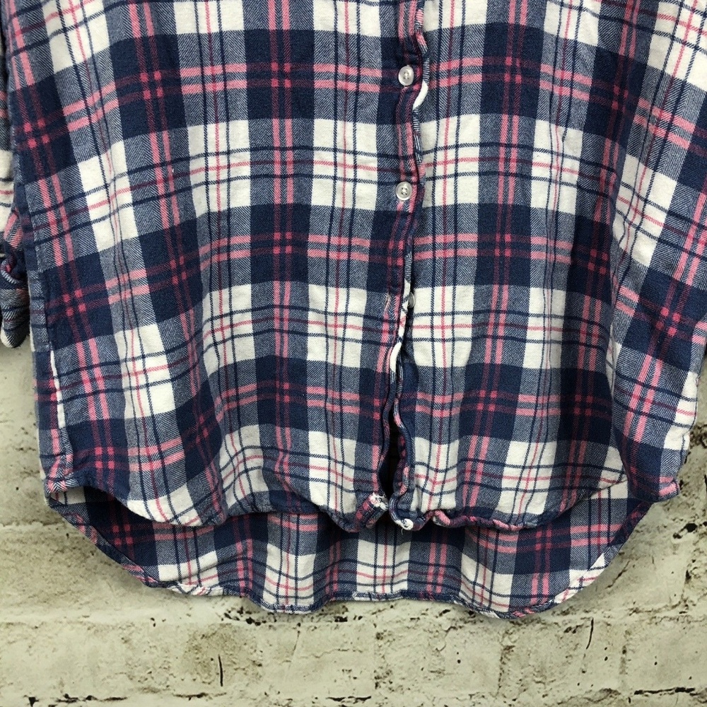 Rails Pajama PJ Sleep Shirt Pink Blue White Plaid - Picture 3 of 8
